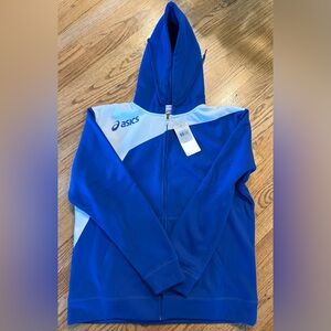The ASICS LOGO FLEECE FULL ZIP HOODIE size M  NWT